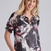 Tops NoniB | Noni B Woven Puff Sleeve Printed Top