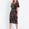 Dresses NoniB | Noni B Short Sleeve Layer Crinkle Dress