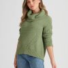 Knitwear Rockmans | Rockmans Long Sleeve Cowl Neck Fluffy High Low Jumper