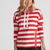 Tops NoniB | Noni B Stripe Zip Leisure Top