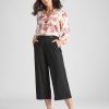 Bottoms Katies | Katies Linen Blend Button Waist Pants