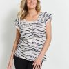 Tops Rivers | Rivers Short Sleeve Slub Square Neck Tee