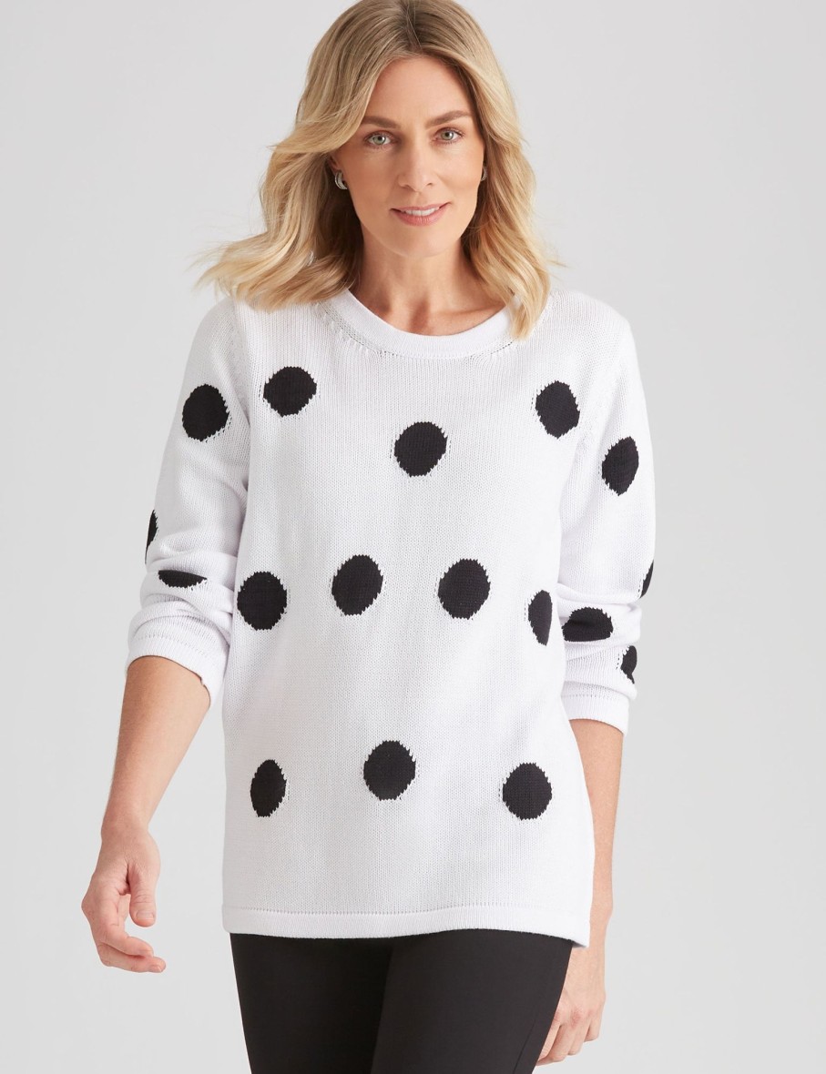 Knitwear NoniB | Noni B Cotton Spot Knitwear Jumper