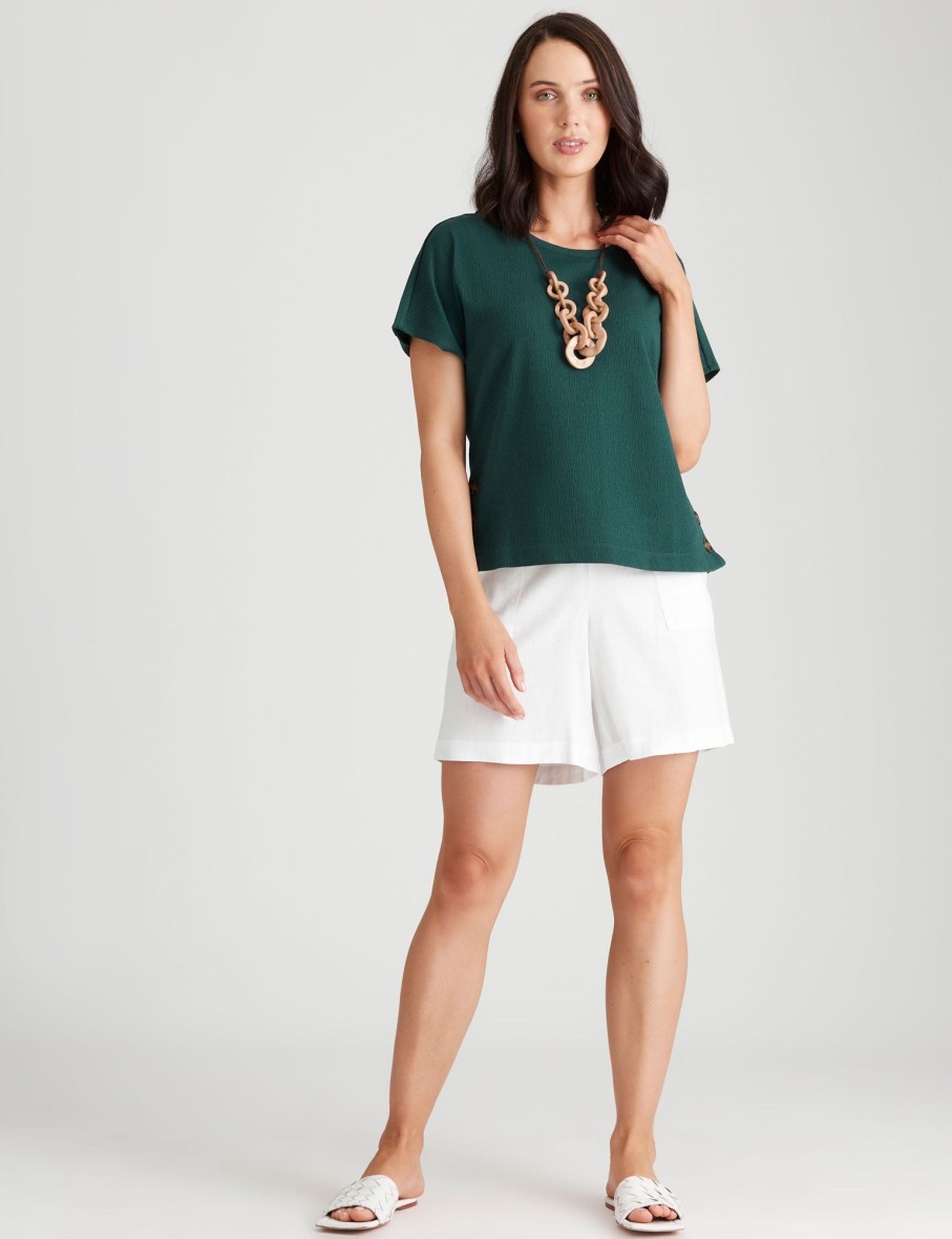 Bottoms Katies | Katies Linen Blend Tie Front Shorts