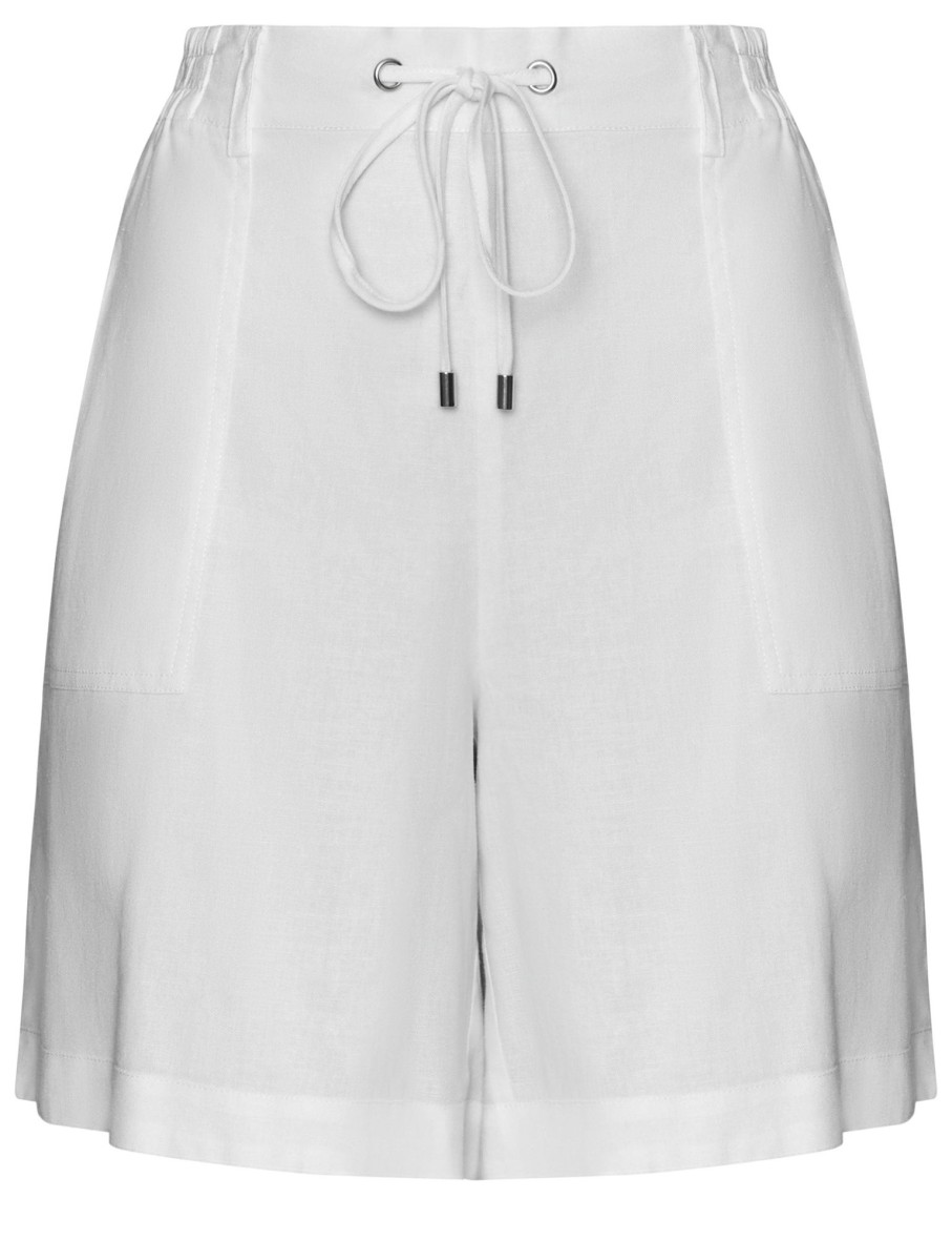 Bottoms Katies | Katies Linen Blend Tie Front Shorts