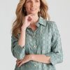 Tops NoniB | Noni B Square Design Shirt