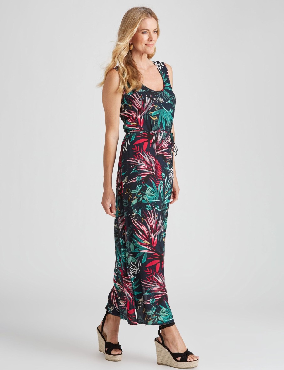 Dresses NoniB | Noni B Leaf Print Maxi Dress