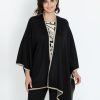 Knitwear LizJordan | Liz Jordan Contrast Edge Cape Cardi