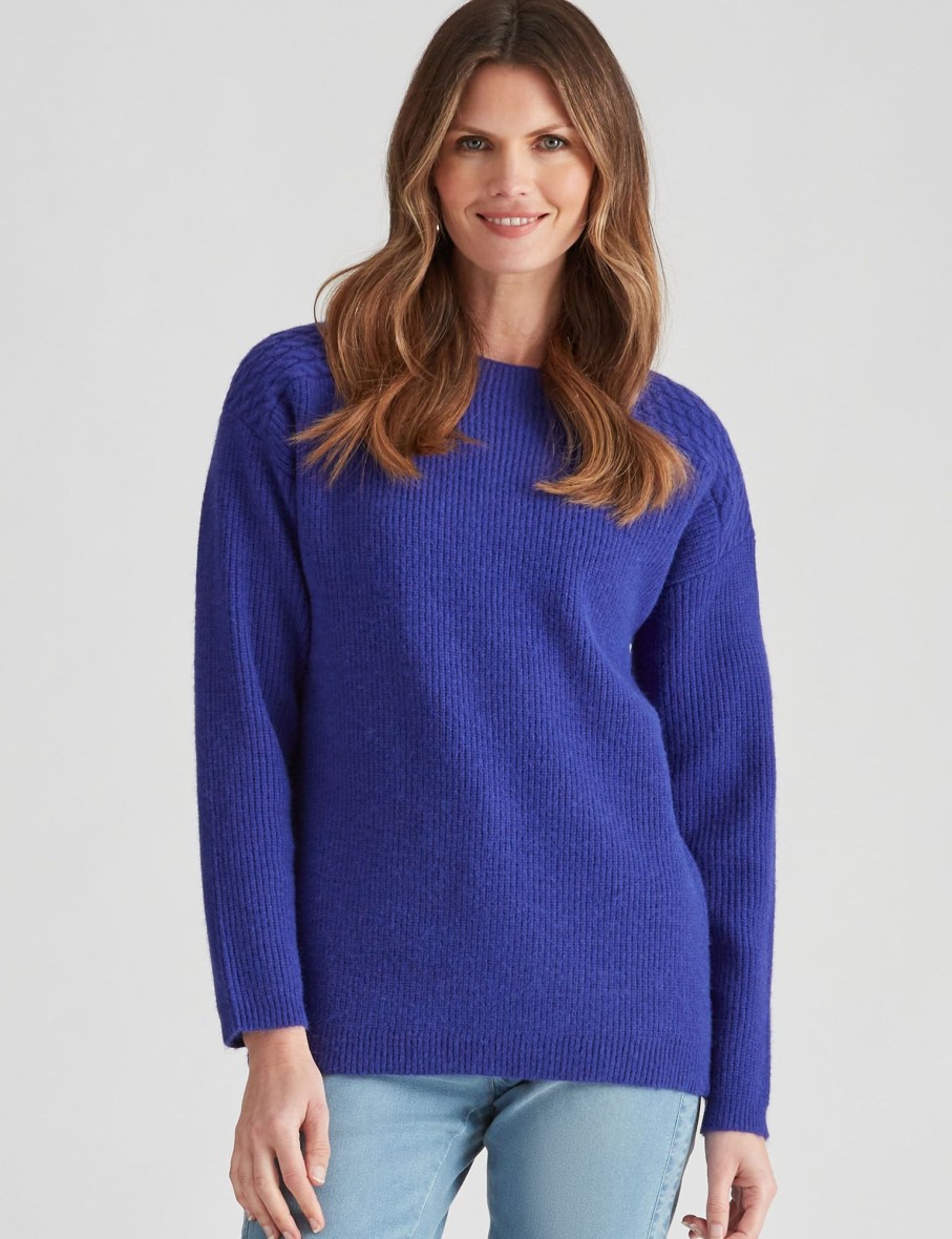 Knitwear WLane | W.Lane Zipped Detail Cable Pullover Top