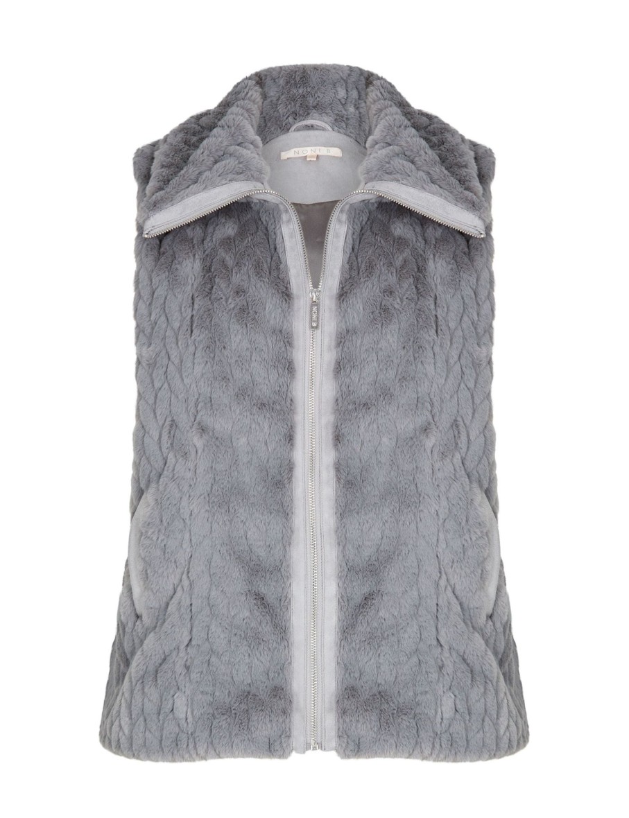 Outerwear NoniB | Noni B Faux Fur Zipped Front Vest