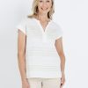 Tops NoniB | Ext Slv Embr Linen Shell Top