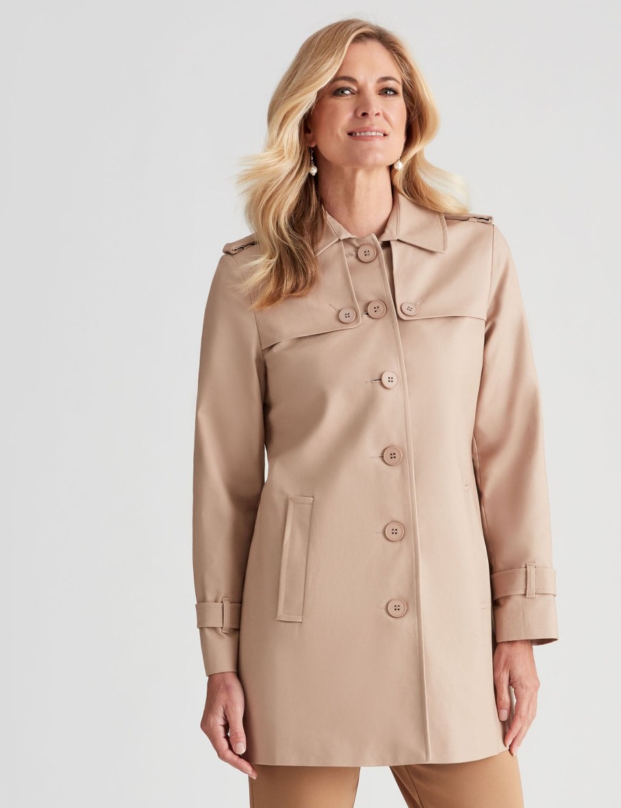 Outerwear NoniB | Noni B Cotton Trench Coat