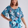 Tops NoniB | Noni B Frill Sleeve Hotfix Kaftan Top