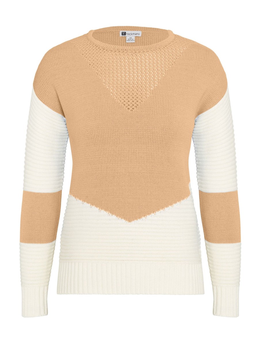 Knitwear Rockmans | Rockmans Long Sleeve True Knitwear Colourblock Jumper