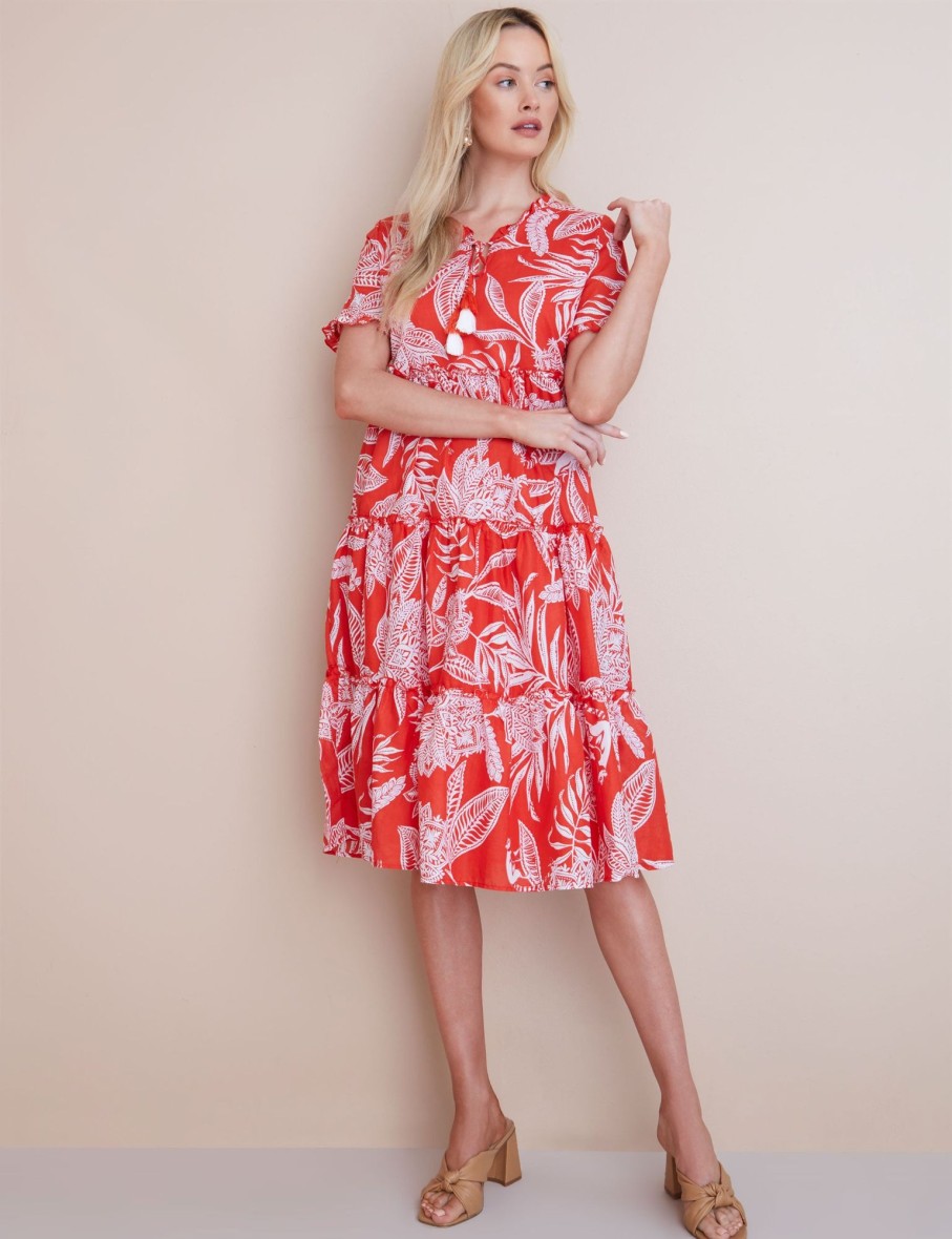 Dresses NoniB | Noni B Printed Tiered Dress