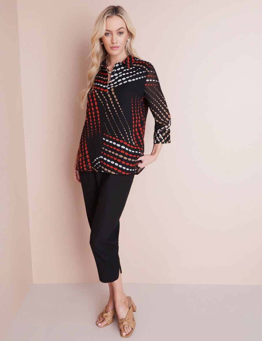 Tops NoniB | Collared Spot Print Shirt