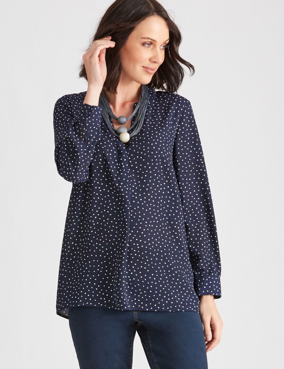 Tops Katies | Katies Long Sleeve Button Through Shirt