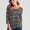 Tops Rockmans | Rockmans Long Sleeve Twist Front Top