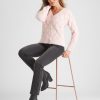 Knitwear Rockmans | Rockmans Long Sleeve Fluffy Pointelle Cardigan