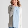 Knitwear Rockmans | Rockmans Long Slv Colour Block Mix Knitwear Top