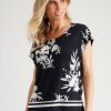 Tops Millers | Millers Extended Sleeve Printed Top With Ring Trim