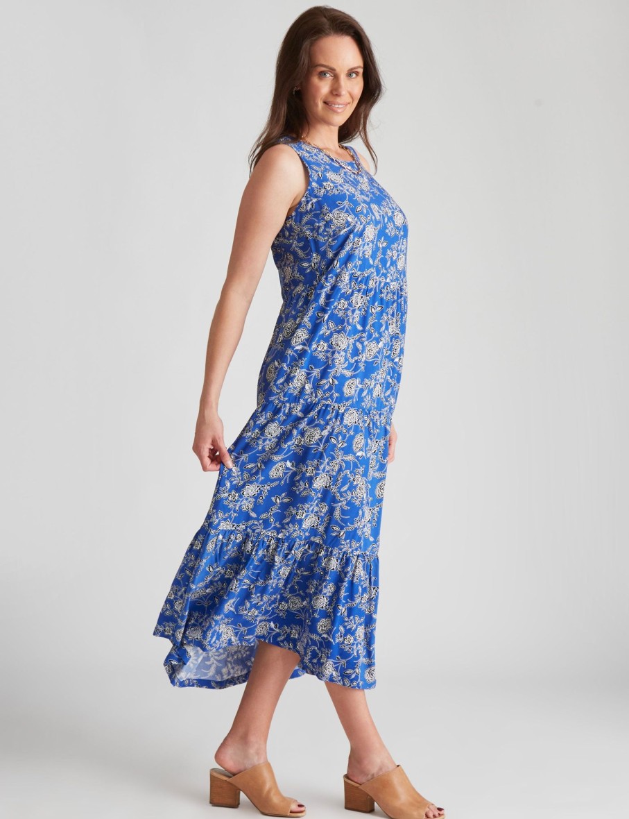 Dresses Millers | Millers Tiered Rayon Maxi Dress