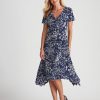 Dresses NoniB | Noni B Puff Print Wrap Dress