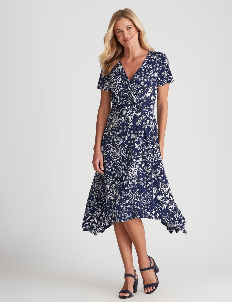 Dresses NoniB | Noni B Puff Print Wrap Dress