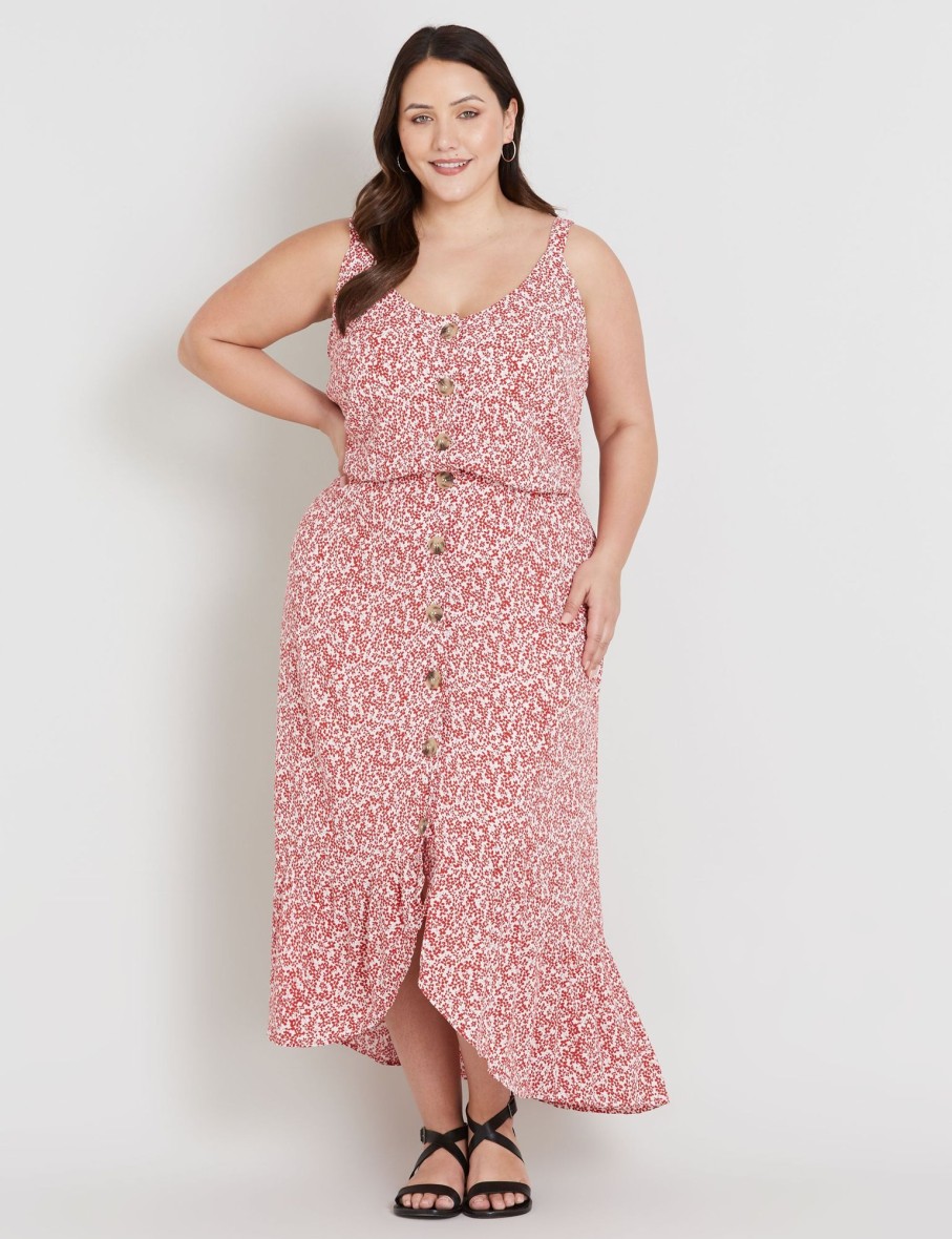 Dresses Beme | Beme Floral Red Midi Dress