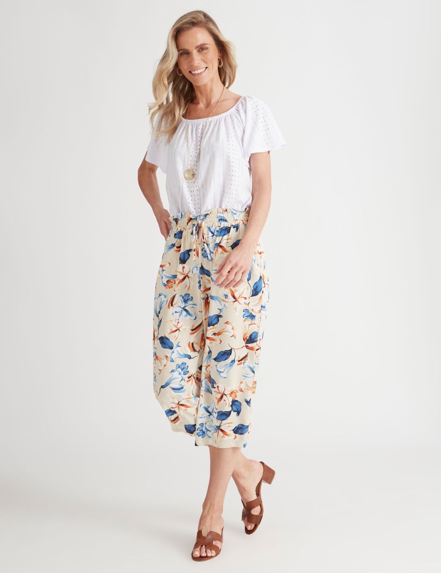 Bottoms Millers | Millers Crop Length Paperbag Waist Pinted Pants