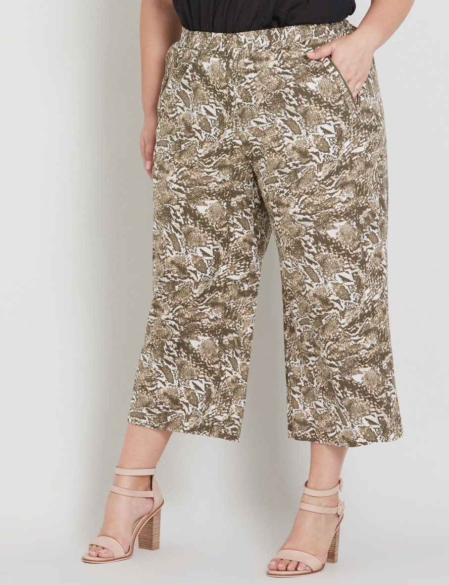 Bottoms Beme | Beme Cropped Wide Leg Pants