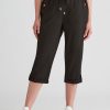 Bottoms Rockmans | Rockmans Crop Linen Pants