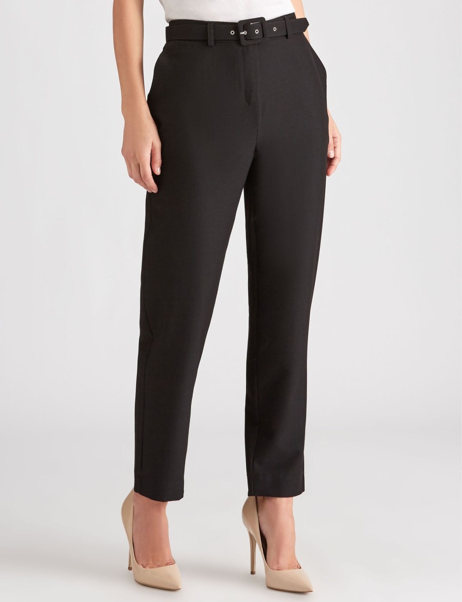 Bottoms LizJordan | Liz Jordan Slim Leg Belt Pant