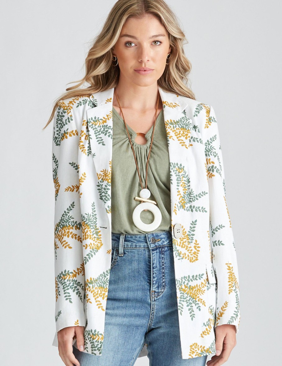 Outerwear Katies | Katies Linen Pocket Blazer