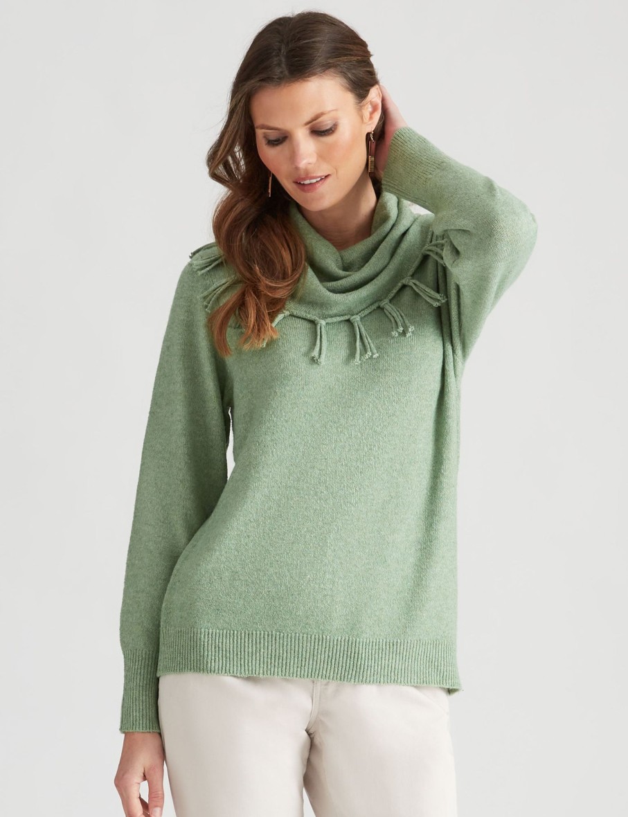 Knitwear WLane | W.Lane Fringed Cowl Neck Pullover