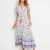 Dresses Rivers | Rivers Short Sleeve Border Print Maxi Dress