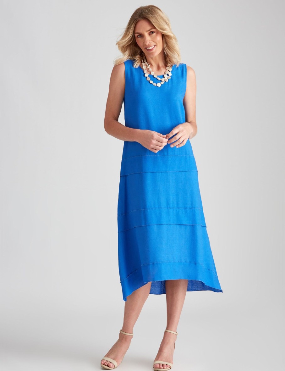 Dresses NoniB | Noni B Tiered Linen High Low Dress