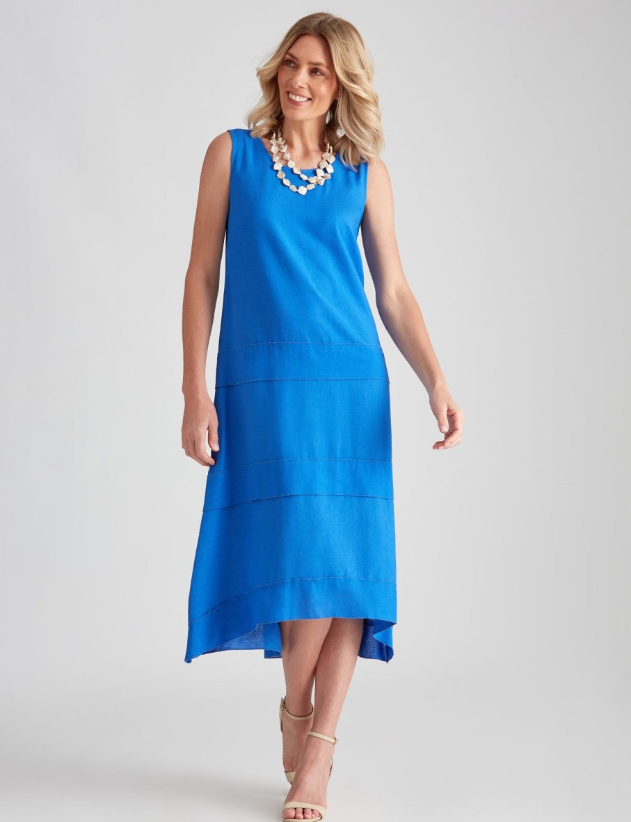 Dresses NoniB | Noni B Tiered Linen High Low Dress