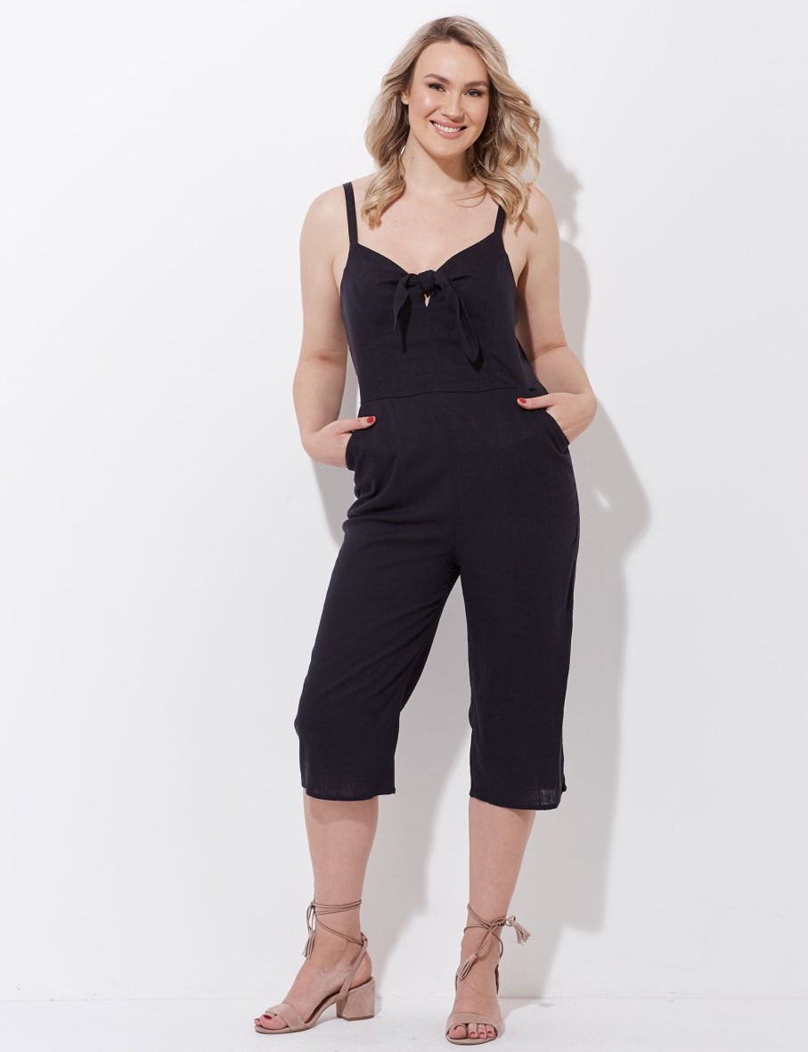 Dresses Crossroads | Crossroads Knot Front Jumpsuit