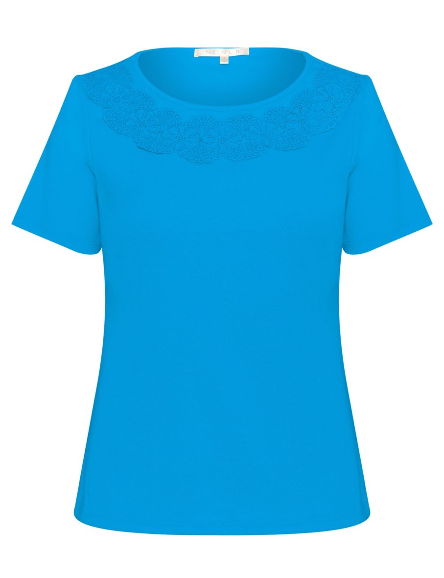 Tops NoniB | Noni B Round Neck Lace Rib Top