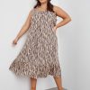 Dresses Beme | Beme Sleeveless Pintuck Linen Midi Dress