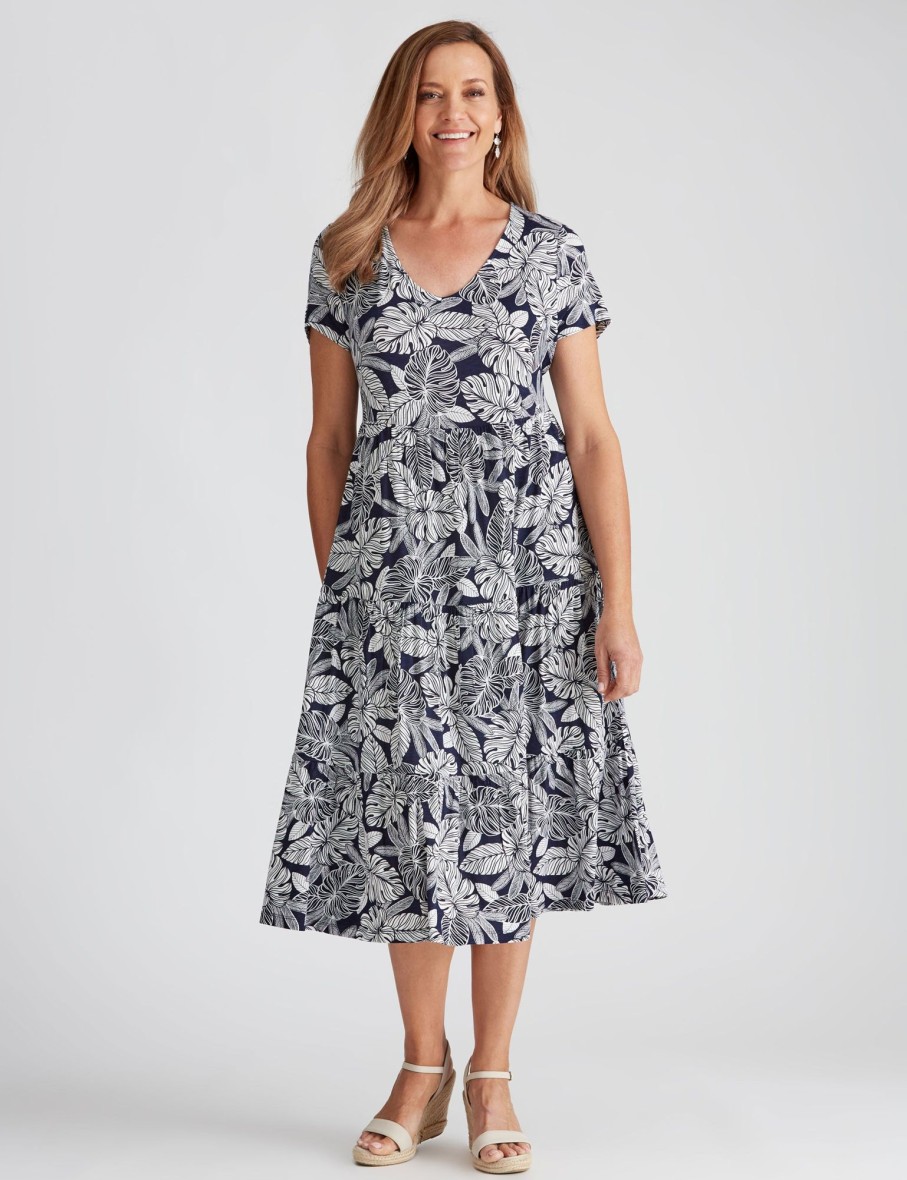 Dresses Millers | Millers Short Sleeve Tiered Maxi Dress