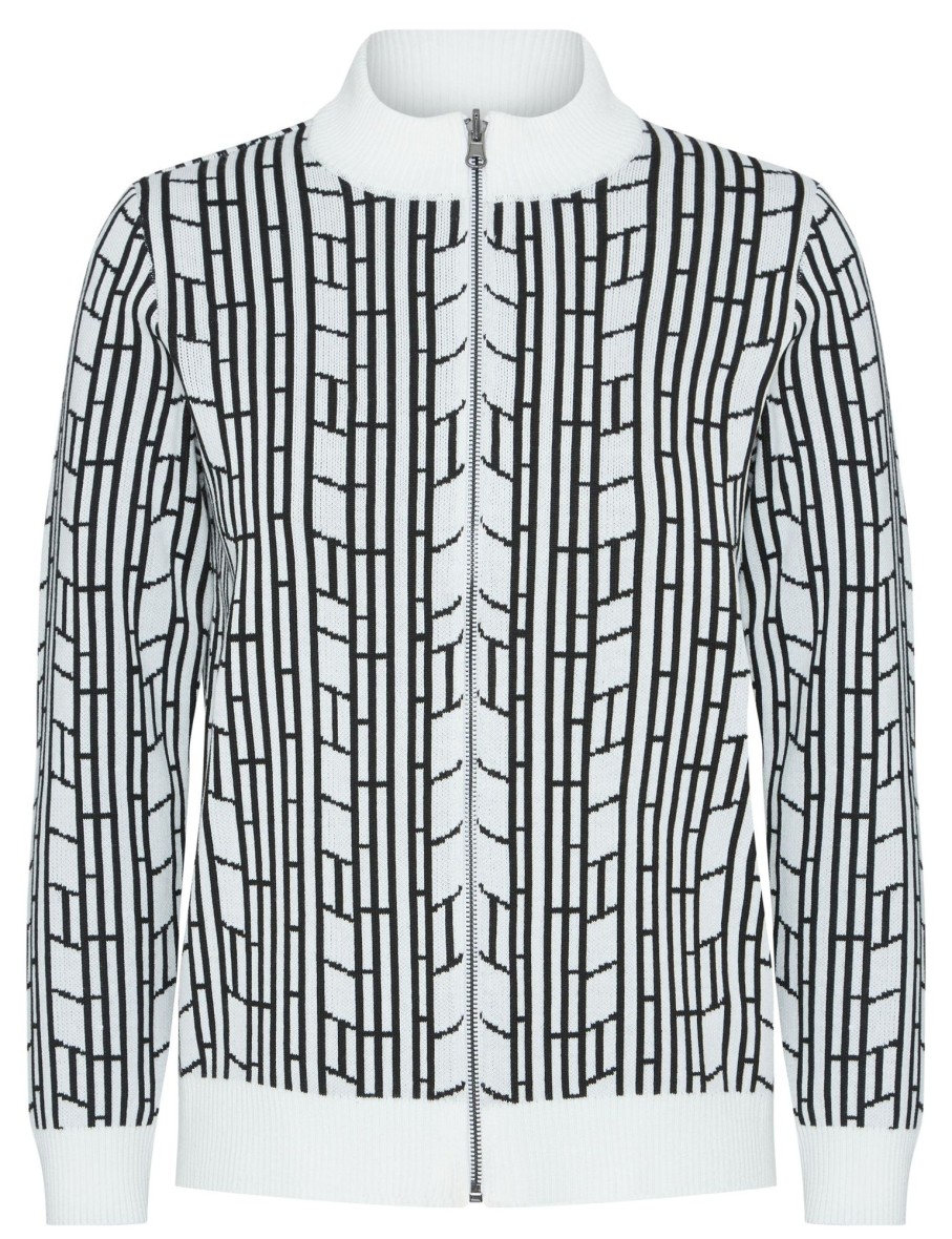 Knitwear NoniB | Noni B Mono Zip Through Cardigan