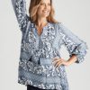 Tops Millers | Millers Long Sleeve Placement Peasant Blouse