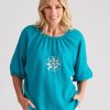 Tops NoniB | Noni B Cotton Oversize Sequin Top