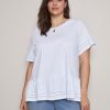 Tops Autograph | Autograph Knitwear Short Sleeve Embroidered Peplum Top