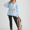 Knitwear Rockmans | Rockmans Long Sleeve True Knitwear Sequin Star Jumper