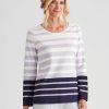 Tops NoniB | Stripe Printed Tee