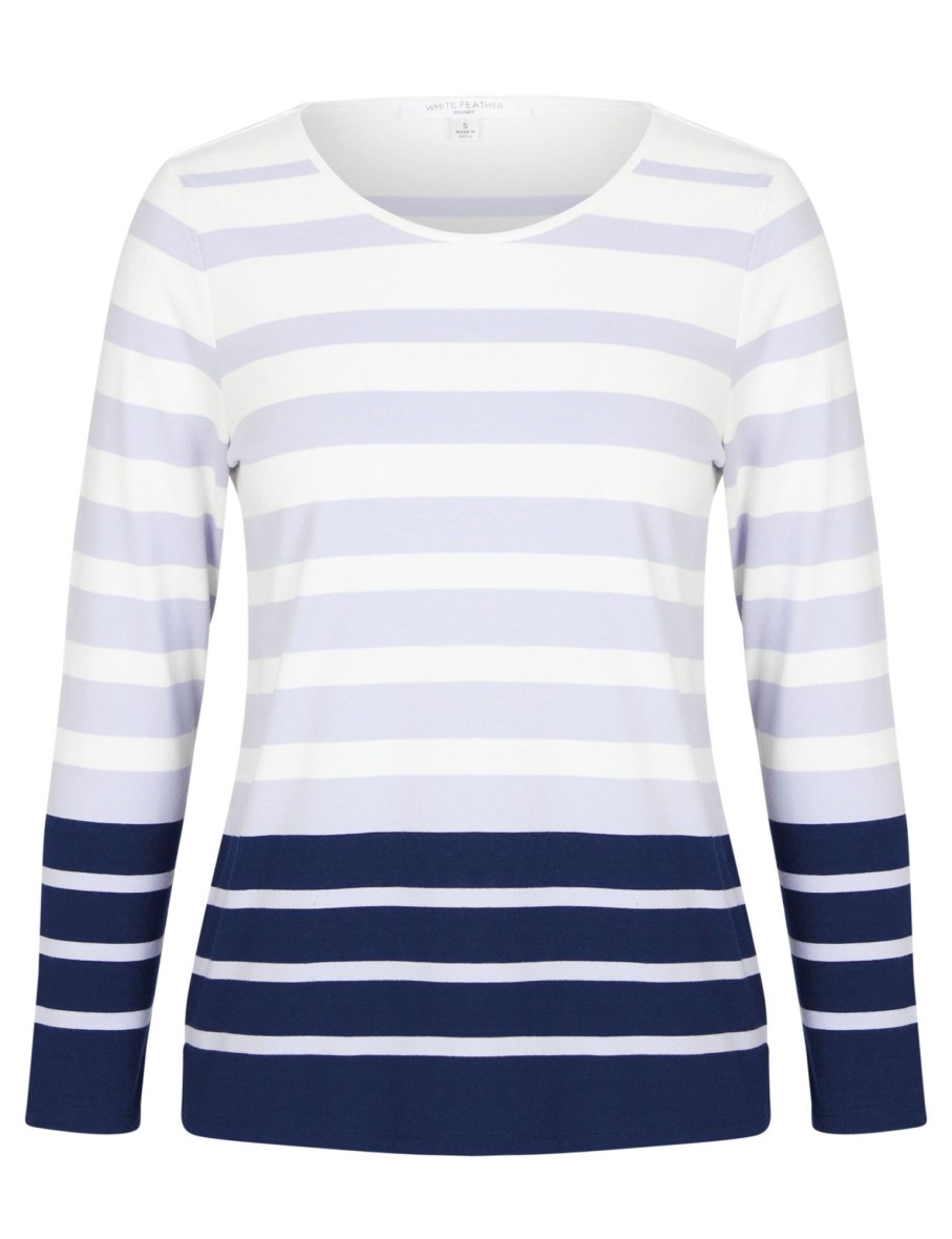 Tops NoniB | Stripe Printed Tee