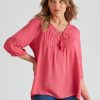 Tops Rockmans | Rockmans Elbow Sleeve Woven Blouse